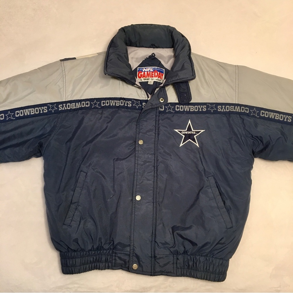 NFL Dallas Cowboys Navy and Gray Puffer Jacket